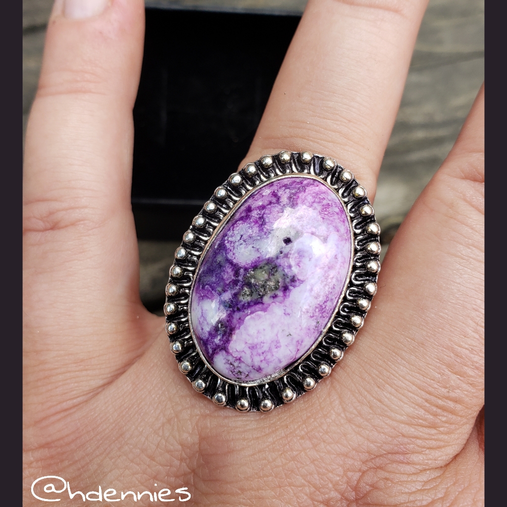 Brand New Solar Quartz Oval Ring In 925 Ss Setting